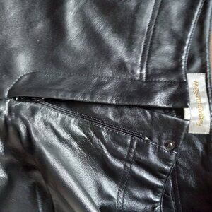 MARGARET GODFREY BLACK LEATHER WIDE LEG PANTS NWT 6